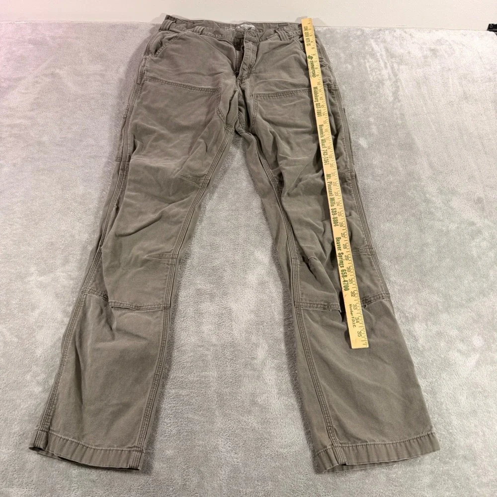 Carhartt Work Pants Mens 33x34 Brown Rugged Flex Relaxed Fit Double Front 102802